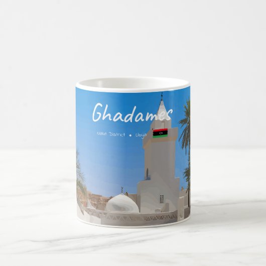 Ghadames, Libyen - Weiße Moschee Kaffeetasse (Mittel)