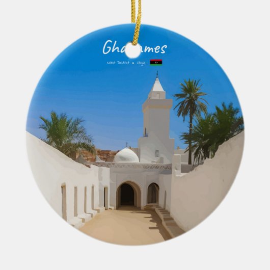 Ghadames, Libyen - Weiße Moschee Keramik Ornament (Vorne)