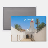 Ghadames, Libyen - Weiße Moschee Magnet (Vorderseite/Rückseite)