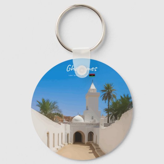 Ghadames, Libyen - Weiße Moschee Schlüsselanhänger (Vorderseite)