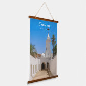 Ghadames, Libyen - Weiße Moschee Wandteppich Mit Holzrahmen (Gewinkelt)