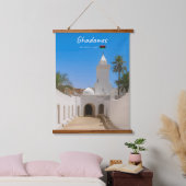 Ghadames, Libyen - Weiße Moschee Wandteppich Mit Holzrahmen (Schlafzimmer)