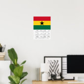 Ghana 2026 Calendar, Large, Ghanaian Flag Poster (Heimbüro)