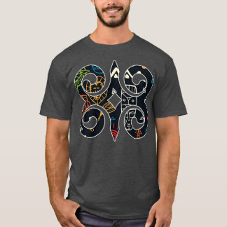 Ghana Akan AdinkraAnkara Muster T-Shirt