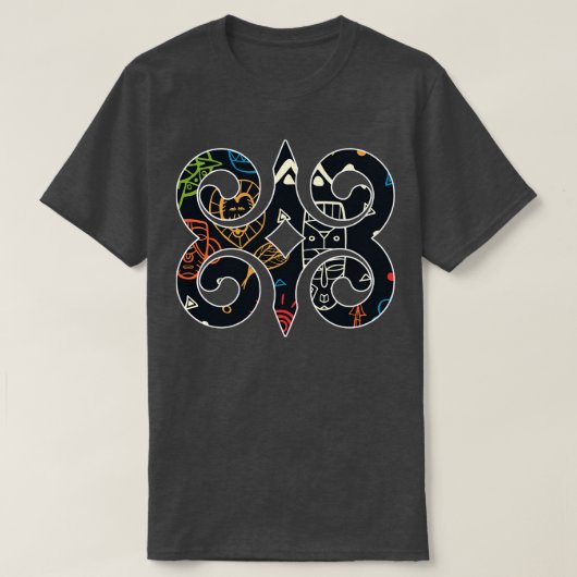 Ghana Akan AdinkraAnkara Pattern T-Shirt (Design vorne)