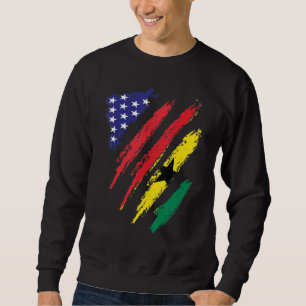 Ghana American Grown Flag USA Patriot Heritage Mon Sweatshirt