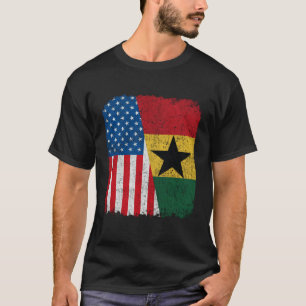 Ghana-amerikanische Flagge halb USA Ghana Wurzel S T-Shirt