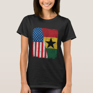 Ghana-amerikanische Flagge halb USA Ghana Wurzel S T-Shirt