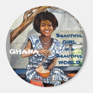Ghana Beautiful Girl in einem schönen World Magnet