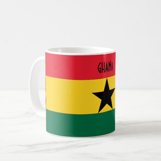 Ghana Black Star Flag Kaffeetasse (Vorderseite Links)