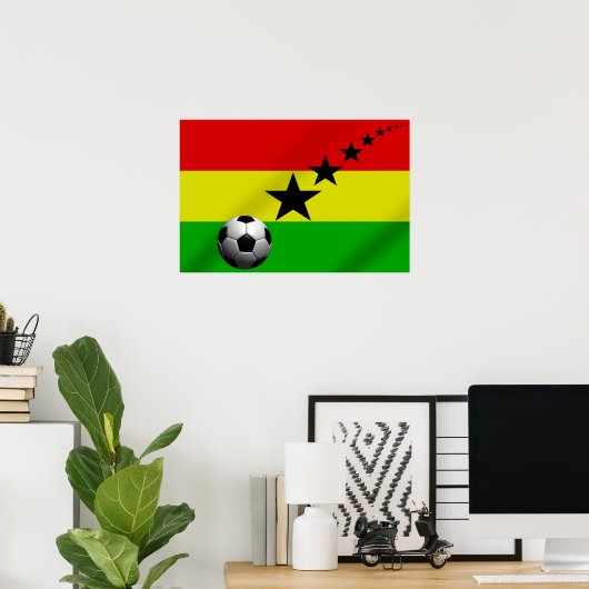 Ghana Black Stars Fußball-Fahne Poster (Heimbüro)