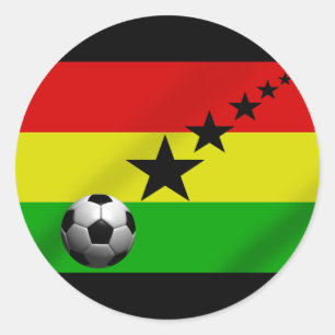 Ghana Black Stars Fußball-Fahne Runder Aufkleber