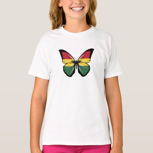 Ghana Butterfly Flag T-Shirt (Vorderseite)