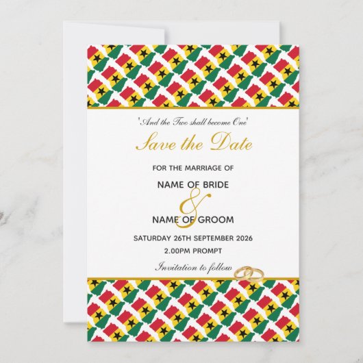 GHANA Christlich Celebration Wedding Save The Date (Vorderseite)