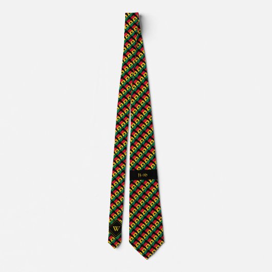 GHANA Christlich Scripting Monogram Black Krawatte (Rückseite)