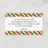 GHANA Christlich Scripture John 3:16 Visitenkarte (Rückseite)