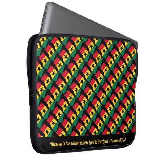 GHANA Custom Scripting Selbesed Nation Black Lapto Laptopschutzhülle (Vorne Rechts)