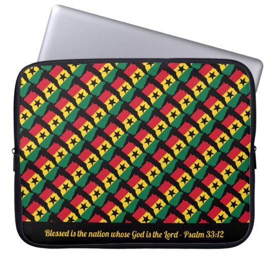 GHANA Custom Scripting Selbesed Nation Black Lapto Laptopschutzhülle (Vorderseite)