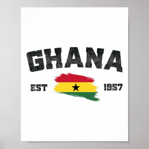 Ghana Est. 1957 Ghanaischer Tag der Unabhängigkeit Poster