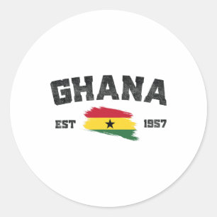 Ghana Est. 1957 Ghanaischer Tag der Unabhängigkeit Runder Aufkleber