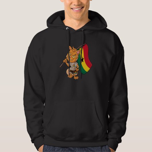 Ghana Fan Cat Hoodie (Vorderseite)