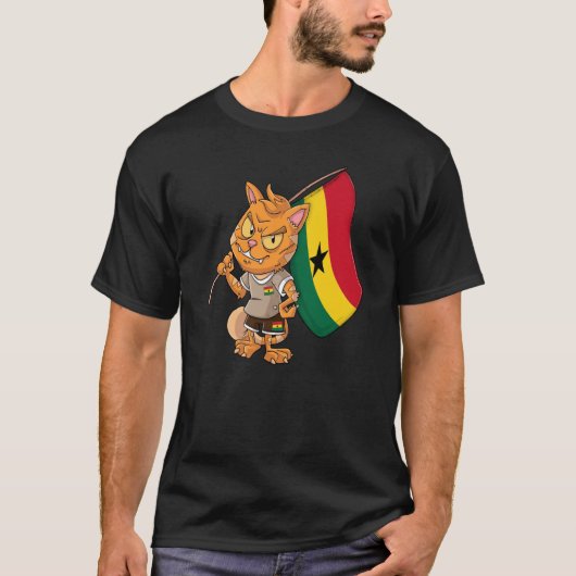Ghana Fan Cat T-Shirt (Vorderseite)
