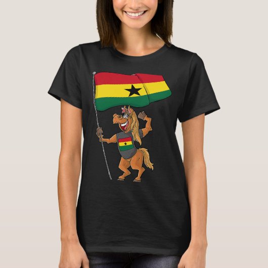 Ghana Fan Pferd T-Shirt (Vorderseite)