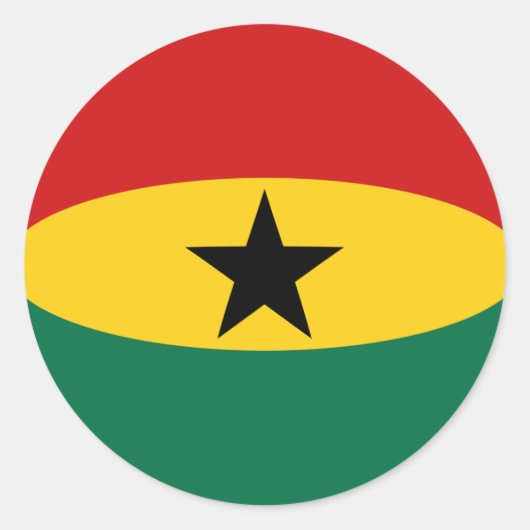 Ghana Fisheye Flag Sticker (Vorderseite)