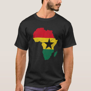 Ghana Flag Afrika Kontinentales Silhouette Geschen T-Shirt