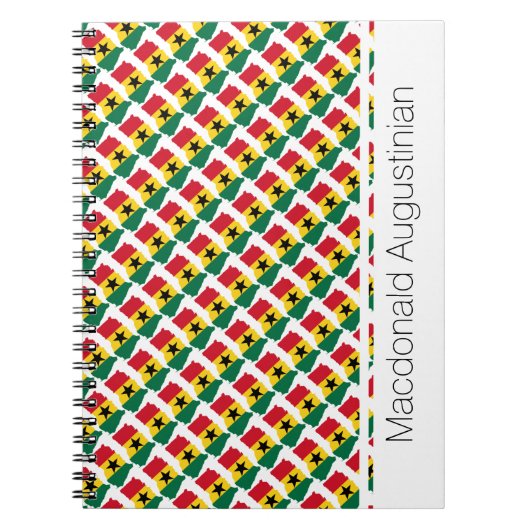 GHANA Flag Custom Add Your Name Notebook Journal Notizblock (Vorderseite)
