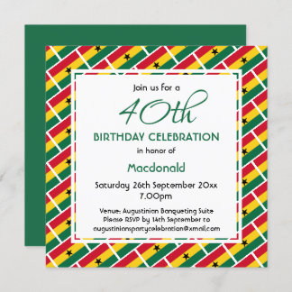 GHANA FLAG Custom Geburtstagsfeier Einladung