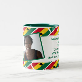 GHANA FLAG Foto-Vorlage Ihren Text hinzufügen Zweifarbige Tasse
