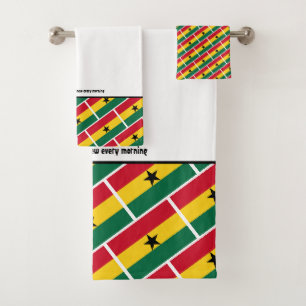 GHANA FLAG Gewohnte Schrift WEISS Ghanaisch Badhandtuch Set
