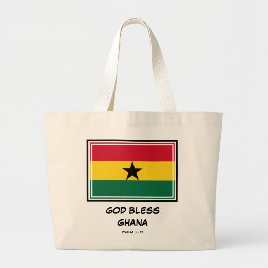 GHANA FLAG | Gott segne | Patriotisch | Ghanaisch Jumbo Stoffbeutel (Vorne)