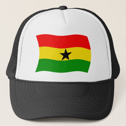 Ghana Flag Hat Truckerkappe (Vorderseite)