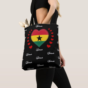 Ghana Flag & Heart, Ghanian Flag Mode /sport Tasche