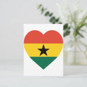Ghana Flag Heart Postkarte (Stehend Vorderseite)