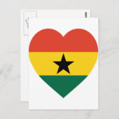 Ghana Flag Heart Postkarte (Vorne/Hinten)