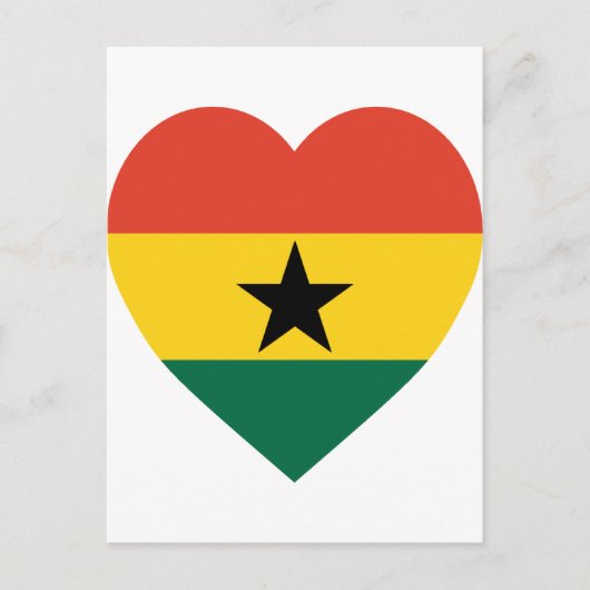 Ghana Flag Heart Postkarte (Vorderseite)