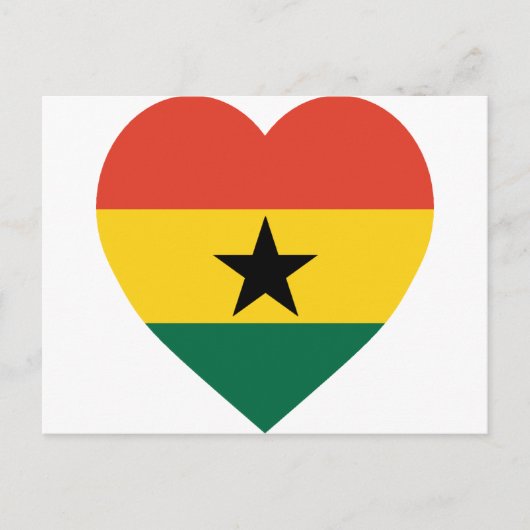 Ghana Flag Heart Postkarte (Vorderseite)