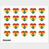 Ghana Flag Heftsticker Herz-Aufkleber (Blatt)