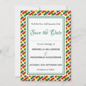 GHANA FLAG Individualisierte Schrift Stilvoll Ghan Save The Date (Vorderseite)
