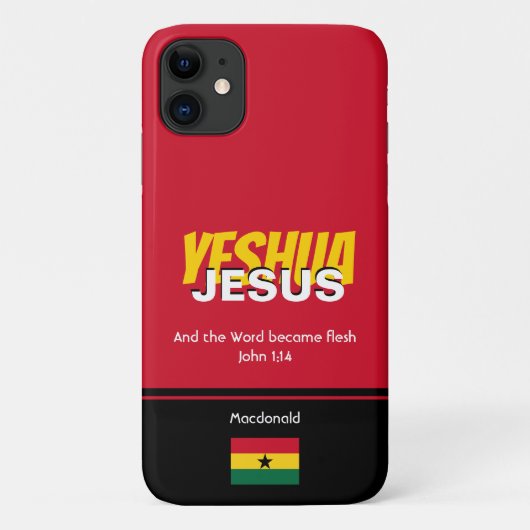 Ghana Flag JESUS YESHUA Scripting Personalisiert Case-Mate iPhone Hülle (Rückseite)
