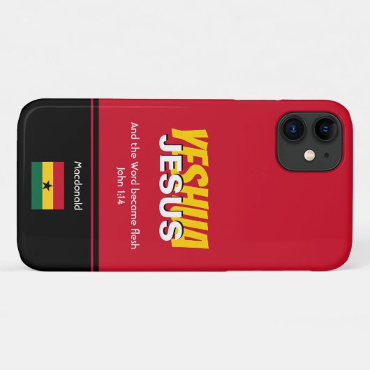 Ghana Flag JESUS YESHUA Scripting Personalisiert Case-Mate iPhone Hülle (Rückseite (Horizontal))