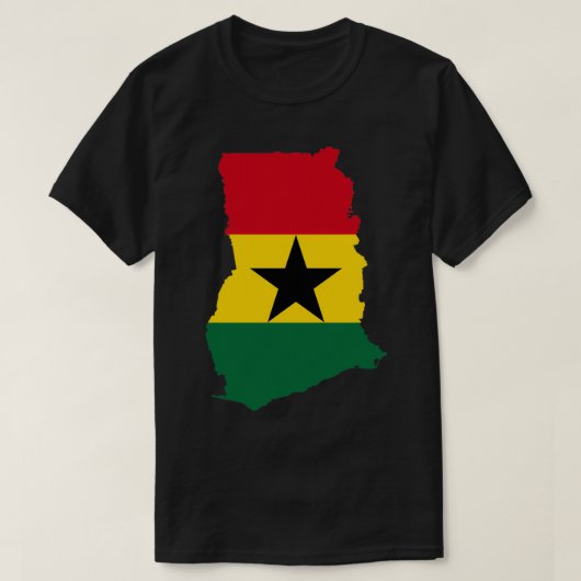 Ghana Flag Karte T-Shirt (Design vorne)