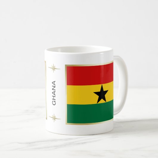 Ghana Flag + Karte Tasse (VorderseiteRechts)