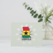 Ghana Flag Map 2.0 Postkarte (Stehend Vorderseite)