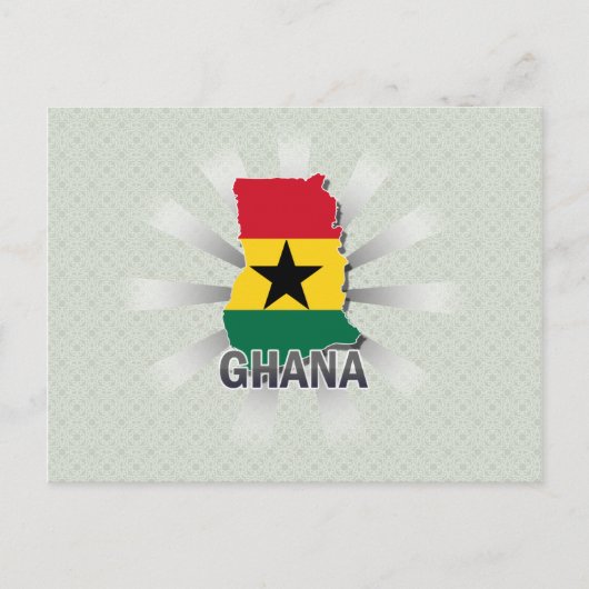 Ghana Flag Map 2.0 Postkarte (Vorderseite)
