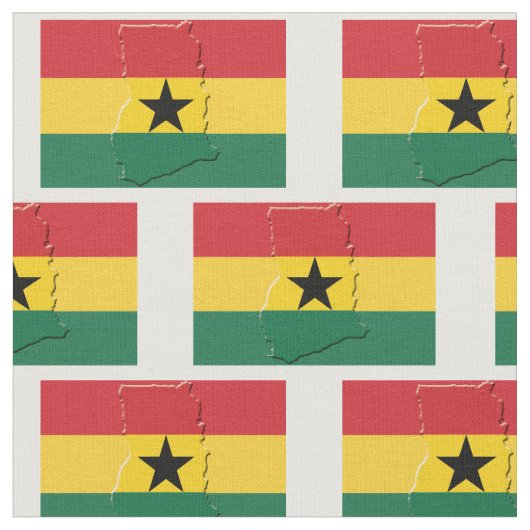 GHANA FLAG Map Kontur Stoff (Nahaufnahme)