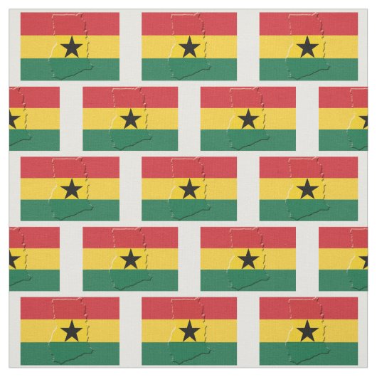 GHANA FLAG Map Kontur Stoff (Muster)